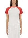 Jacquemus Raglan T-shirt With Red Sleeves And Subtle Logo