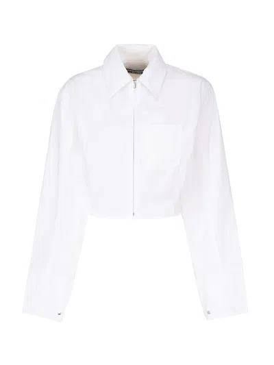 Jacquemus Shirt Le Chemise Mirada In White Cotton With Zipper