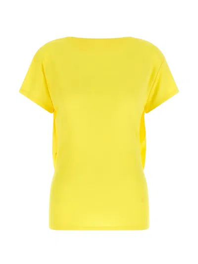 Jacquemus The Mistral Draped Cut-out T-shirt In Yellow