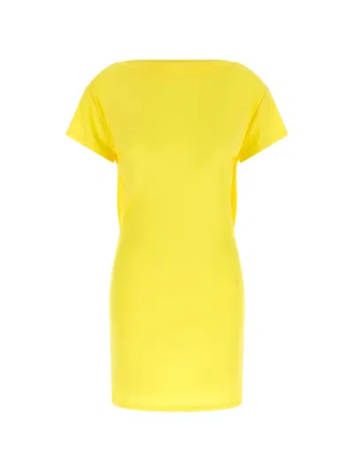 Jacquemus La Robe Mistral Open-back Crepe Mini Dress In Yellow