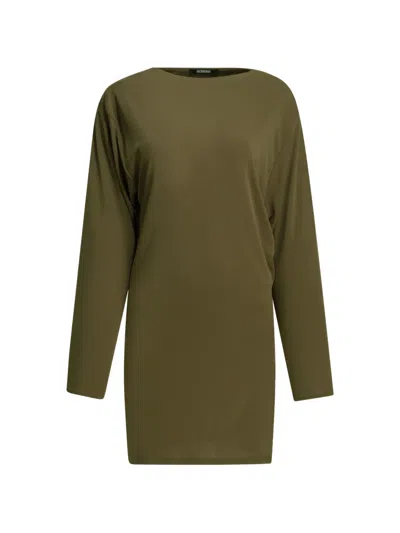 Jacquemus La Robe Mistral Cowl-back Woven Mini Dress In Green