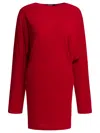 Jacquemus La Mistral Open-back Draped Dress In Red