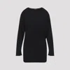 Jacquemus Mistral Dress Crew Neck Draped Back In Black