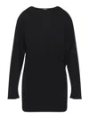 Jacquemus Black La Robe Mistral Crew Neck Dress With Long Sleeves And Open Back In Viscose Blend Women In Black