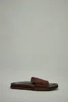 Jacquemus Diamond Cut Suede Slides With Flat Sole In Brown