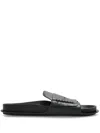 Jacquemus Leather Mocassin Sandal In Black