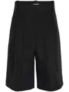 Jacquemus Men's Pleated Square Paneled Shorts In Black