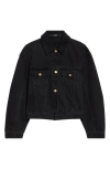 Jacquemus La Veste De Nimes Black Jacket With Rear Belt In Denim Woman In Black