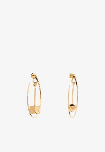 Jacquemus The Nodo Asymmetric Hoop Earrings In Gold