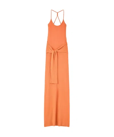Jacquemus The Nodo Knit Dress In Orange