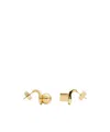 Jacquemus 'les Puces Nodo' Metallic Earings With Rear Butterfly Closure And Rhinestoned Charm