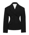 Jacquemus Structured Wool Jacket Exaggerated Shoulders In Black