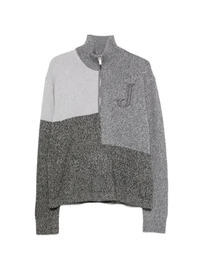 Jacquemus Orlando Wool And Cashmere Half-zip Sweater In Gray
