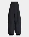 Jacquemus Relaxed Balloon Trousers Zipper Pockets In Black