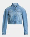 Jacquemus The Oval Denim Jacket In Brown