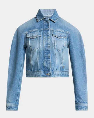 Jacquemus The Oval Denim Jacket In Brown
