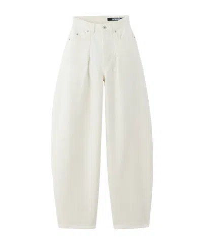 Jacquemus The Ovalo De-nîmes Denim Jeans In White
