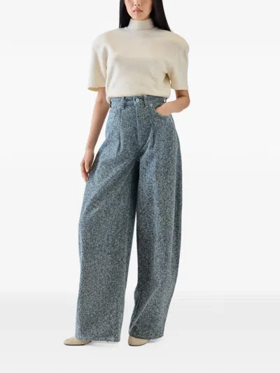 Jacquemus The Ovalo De-nîmes Denim Pants In Gray