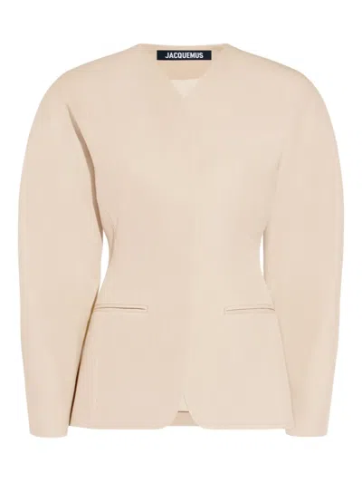 Jacquemus The Ovalo Fitted Jacket In Neutral