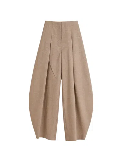 Jacquemus The Ovalo Fluid Pants In Neutrals