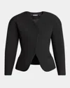Jacquemus Tailored Blazer Peplum Structured Shoulders In Black
