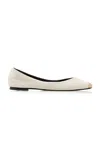 Jacquemus The Ovalo Leather Ballet Flats In White