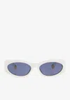 Jacquemus Les Lunettes Ovalo Sunglasses In Blue