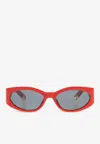 Jacquemus The Ovalo Logo Sunglasses In Gray