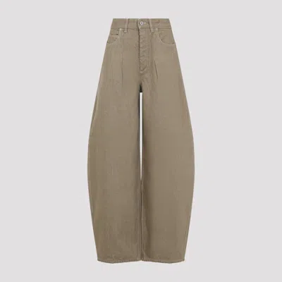 Jacquemus The Ovalo Mini Denim Jeans For Women In Brown