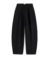 Jacquemus High-waisted Black Viscose Trousers With Wide-leg Silhouette In Black