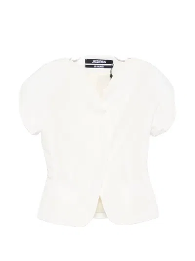 Jacquemus The Ovalo Short-sleeve Jacket In Neutral