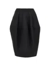 Jacquemus Solid Color Midi Skirt In Black