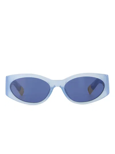 Jacquemus The Ovalo Sunglasses In Blue