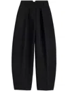 Jacquemus High-waisted Black Viscose Trousers With Wide-leg Silhouette In 黑色