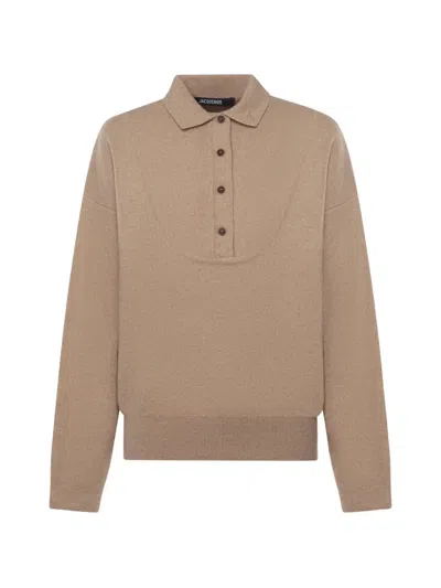 Jacquemus The Pallone Polo Shirt In Brown
