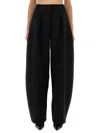 Jacquemus 'le Pantalon Paseo' Black Pants With Belt Loops And Wide Leg In Black