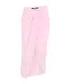 Jacquemus High Waist Draped Asymmetric Ruched Skirt In Pink