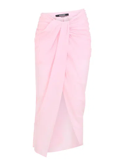 Jacquemus The Pareo Midi Skirt In Light Pink