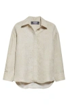 Jacquemus The Pasadena Oversize Croc Pattern Button-up Shirt In Croco Beige