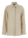 Jacquemus 'la Chemise Pasadena' Beige Shirt With Classic Collar And Dropped Shoulders In Beige