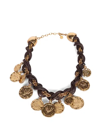 Jacquemus The Pièces Coin-pendant Braided Necklace In Gold