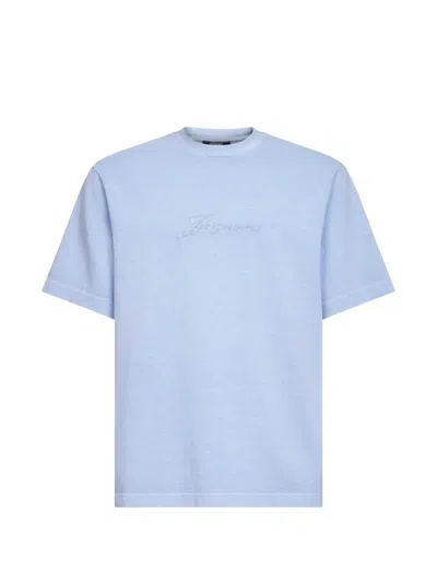 Jacquemus The Pigmento Logo-embroidered T-shirt In Blue