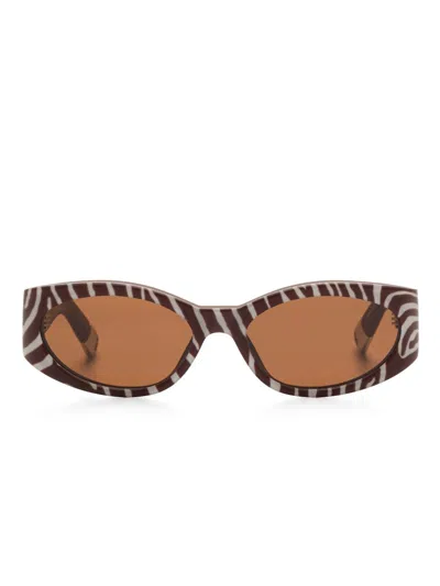 Jacquemus Les Lunettes Ovalo In Brown