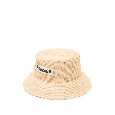 Jacquemus The Plage Logo-patch Raffia Hat In Pattern