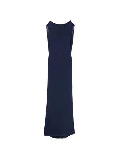 Jacquemus The Plumetis Spaghetti-strap Maxi Dress In Blue