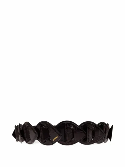 Jacquemus The Poisson Belt In Burgundy