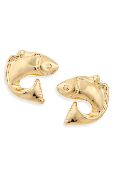 Jacquemus The Poisson Stud Earrings In Gold