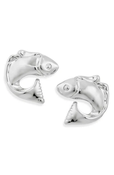 Jacquemus The Poisson Stud Earrings In Metallic
