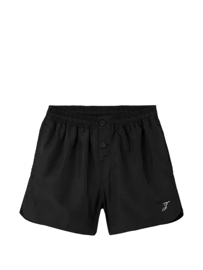 Jacquemus The Puntini Logo-embroidered Swim Shorts In Black