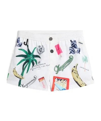 JACQUEMUS JACQUEMUS FLORAL-PRINTED THIGH-LENGTH SHORTS